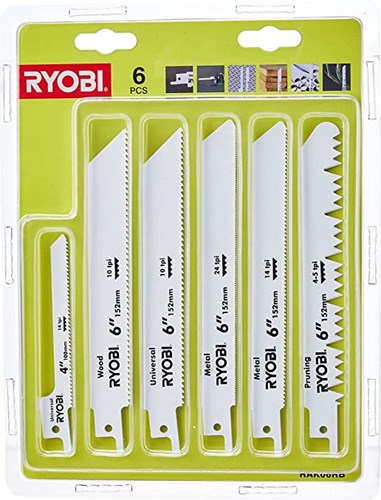 Ryobi rak06rb | Hojas de sierra alternativa de 6 piezas - 5132002547 - 5132002547