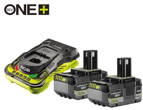 Ryobi rc18150-250x | batería one+ 18v 2x5.0ah litio+ y cargador - 5133005575