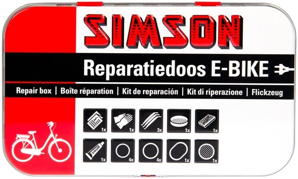 reparatiedoos E-bike aluminium rood wit 14-delig