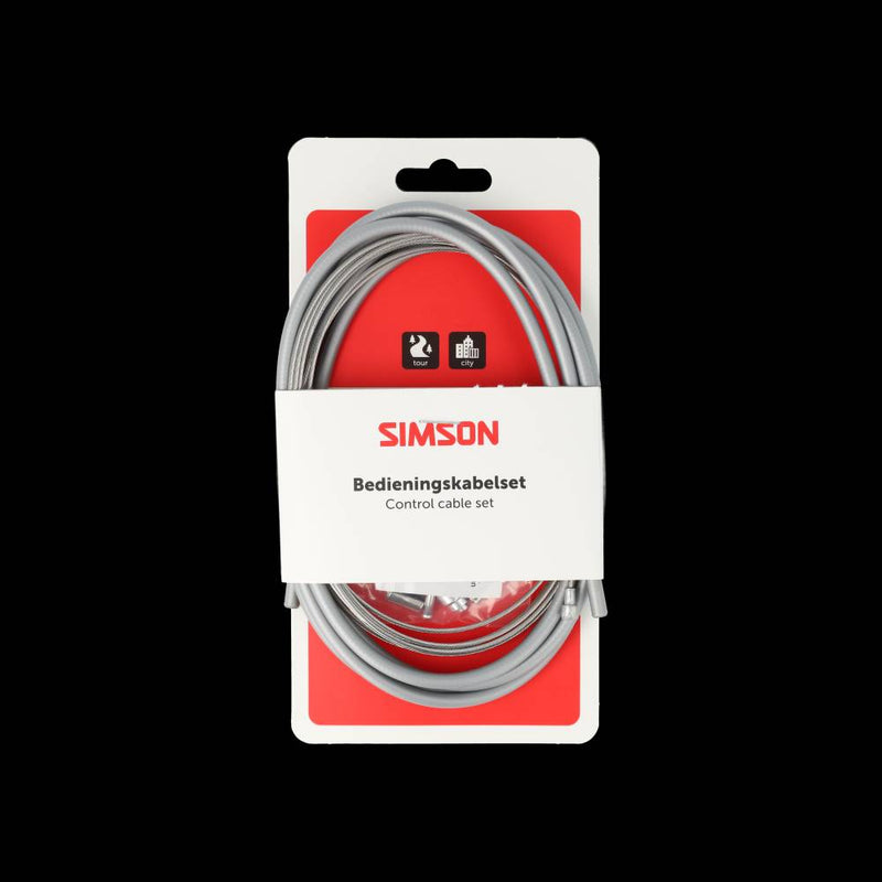 Juego de cables de freno Simson completo universal gris acero inoxidable