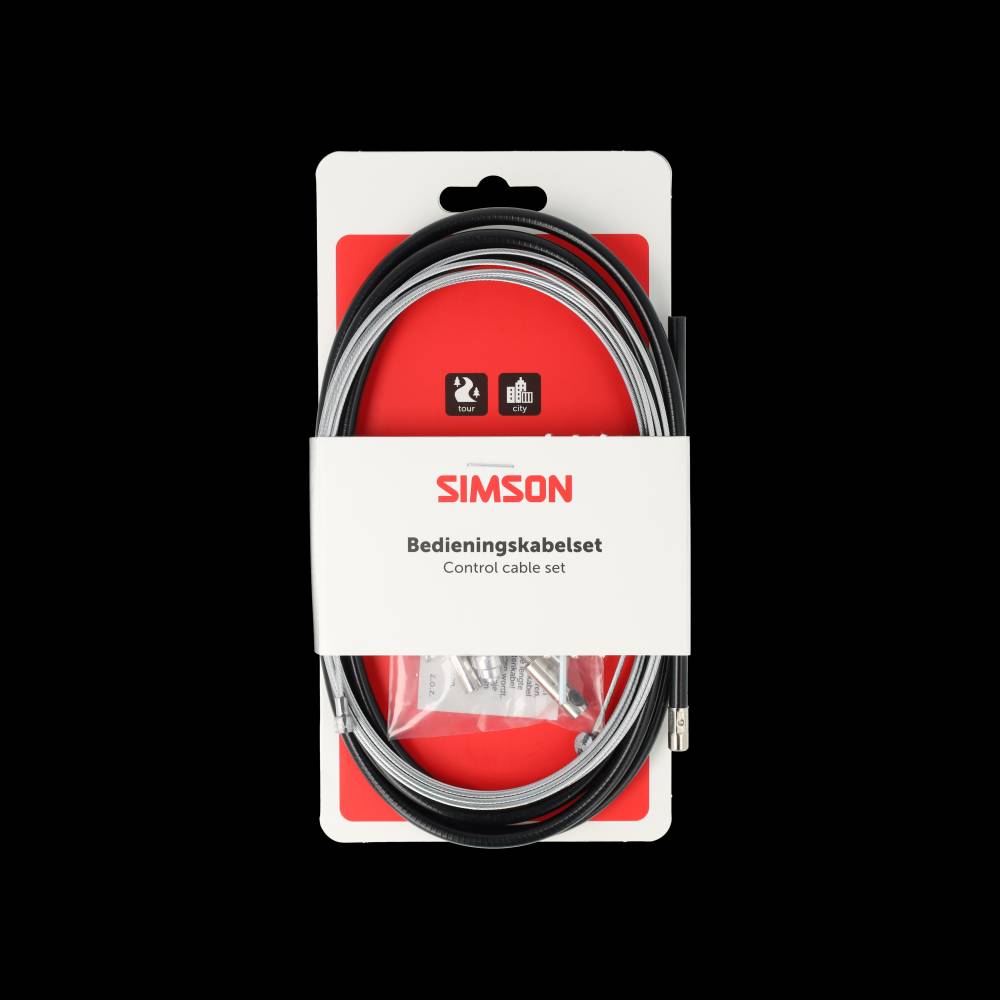Set cavi freno a tamburo Simson completo universale in acciaio inossidabile nero