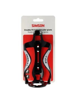 Simson double fit bottle and bottle holder gloss black