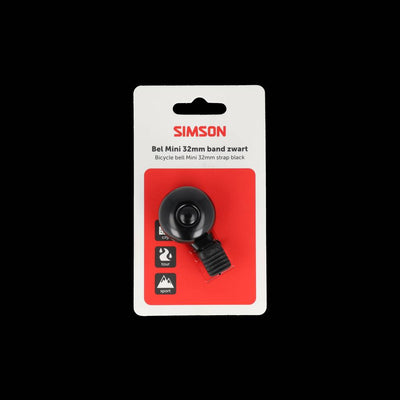 Simson campanello per bicicletta mini attacco per fascia flessibile da 32 mm nero