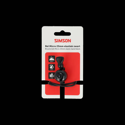 Simson timbre de bicicleta micro 23mm goma fijación elástica negro