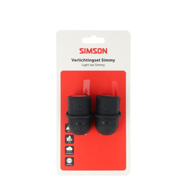 Simson verlichtingsset simmy batterij - zwart