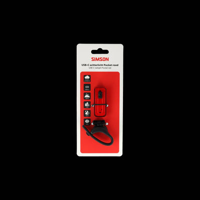 Lampada tascabile Simson USB-C LED rossa