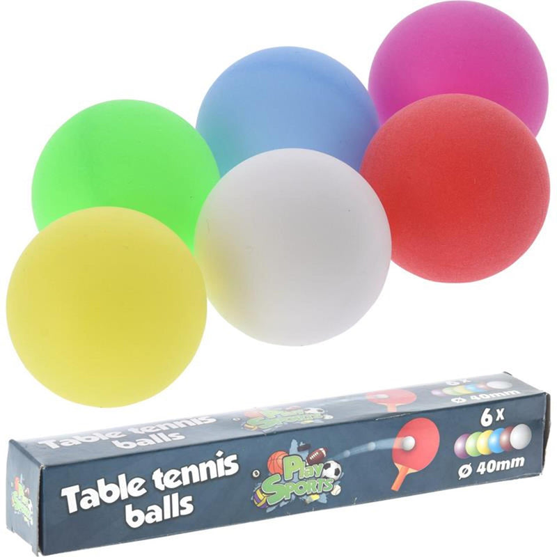 Caja de pelotas de tenis de mesa de 6 piezas.