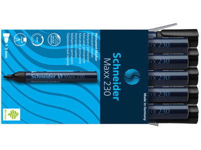Schneider rotulador permanente 230 redondo negro 10uds