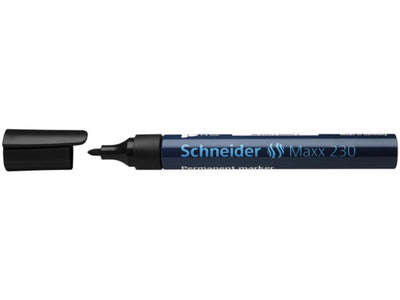Schneider rotulador permanente 230 redondo negro 10uds