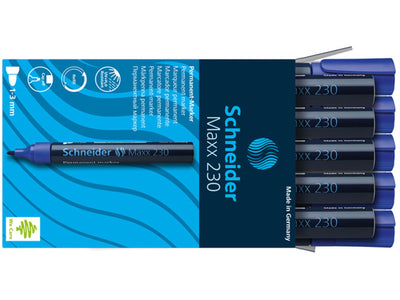 Schneider rotulador permanente 230 redondo azul 10uds