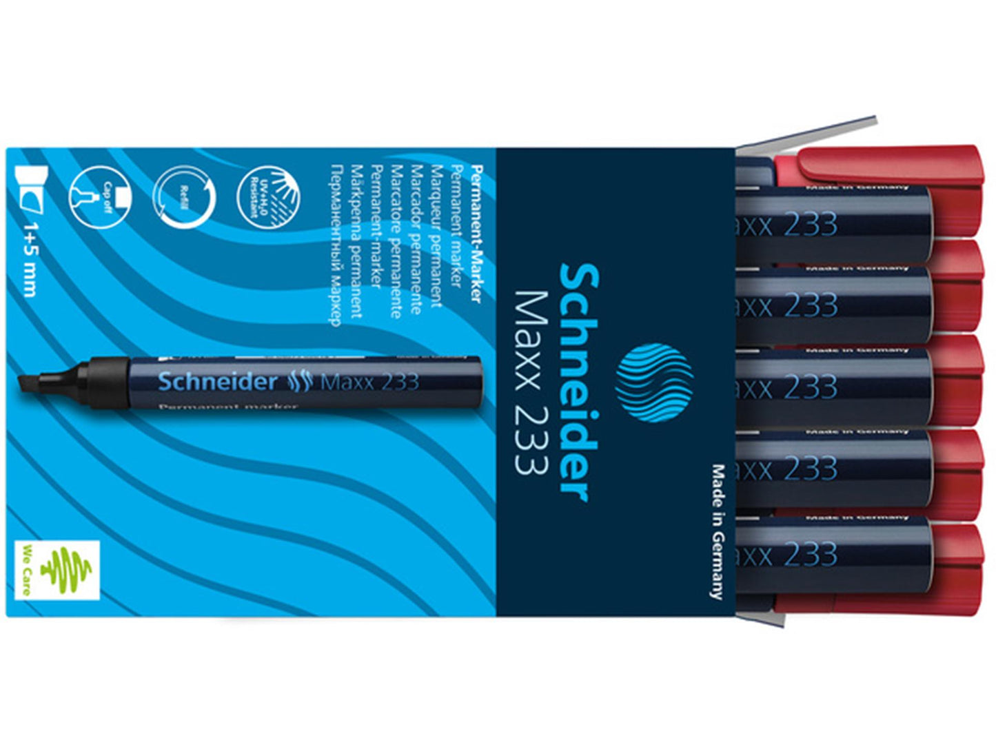 Schneider rotulador permanente 233 cincel rojo 10uds