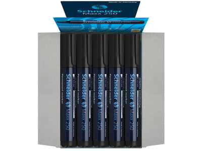Pennarello Schneider permanente 250 scalpello nero 10 pz