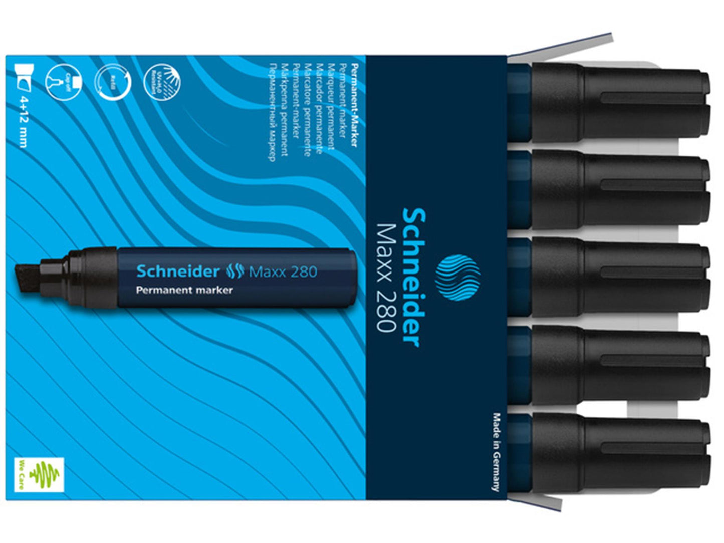 Schneider rotulador permanente 280 cincel negro 5uds