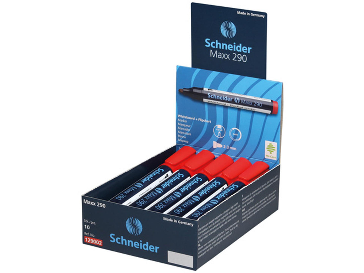 Schneider rotulador pizarra blanca 290 rojo 10uds