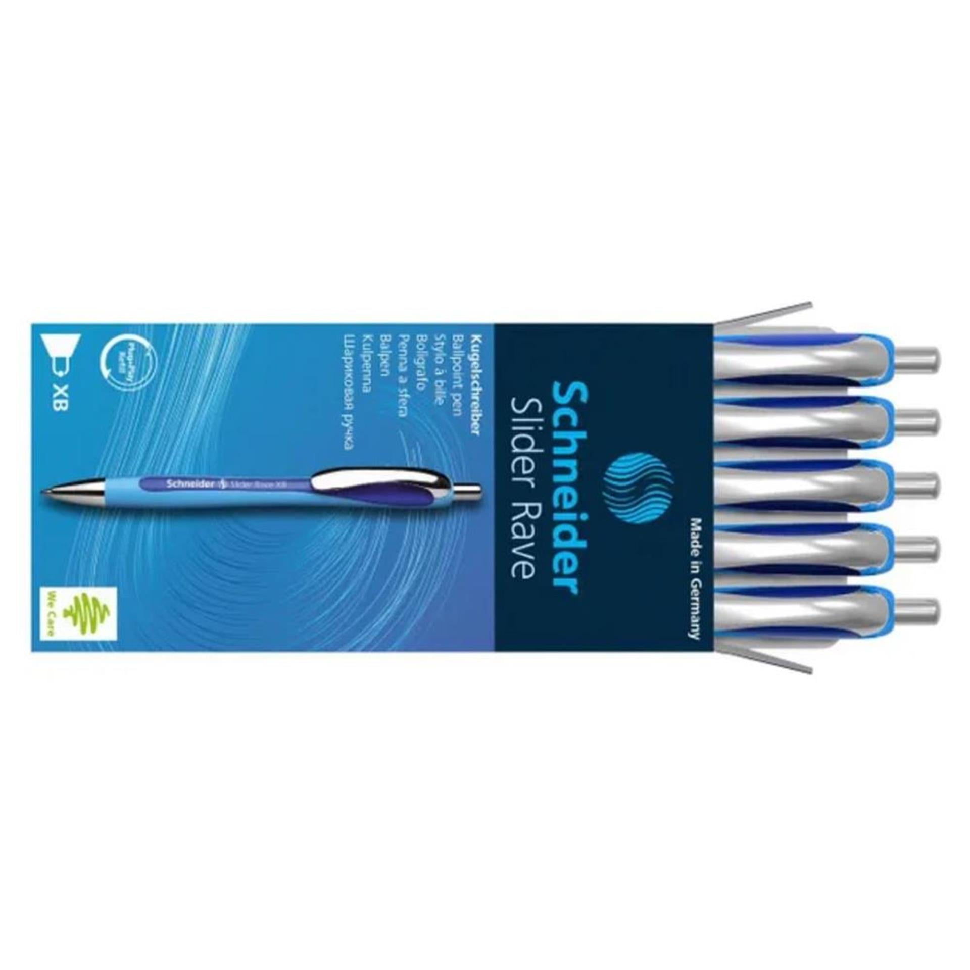 Schneider bolígrafo slider rave azul 5uds