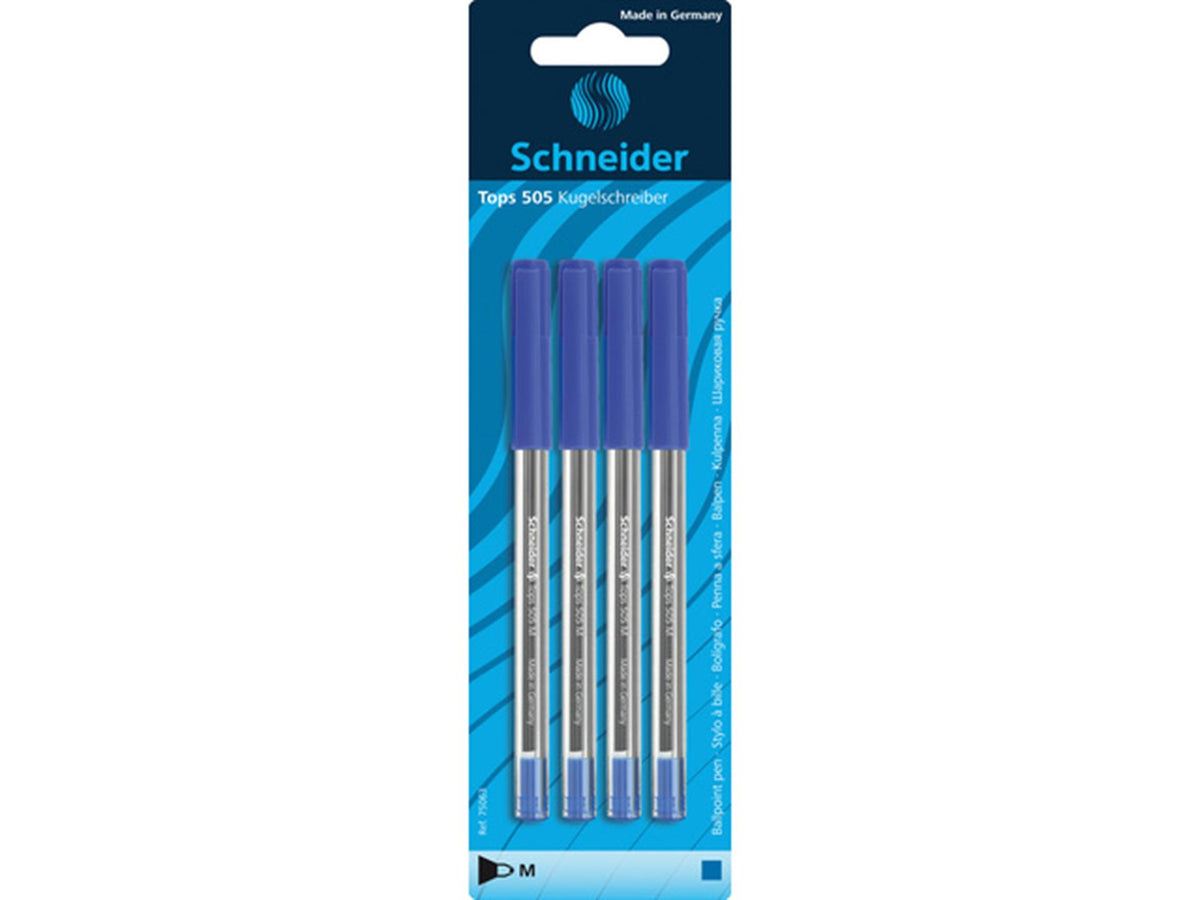 Penna a sfera Schneider 505m blu confezione da 4 pz.