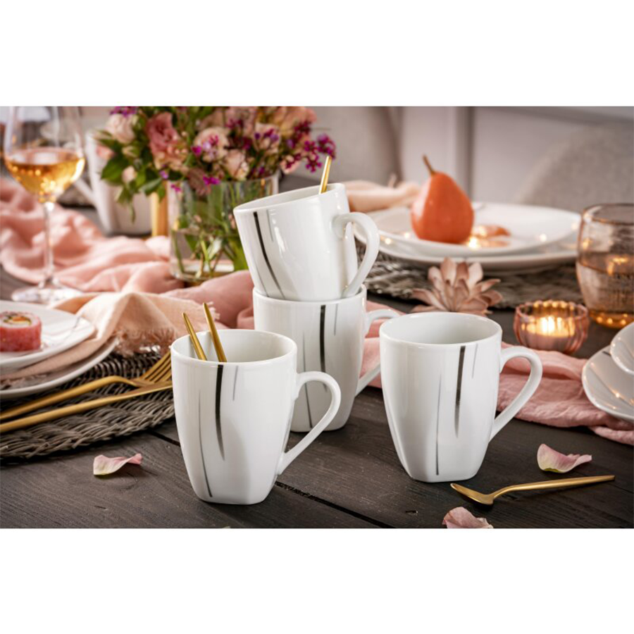 Sänger taza de café bilgola líneas negras 6 piezas