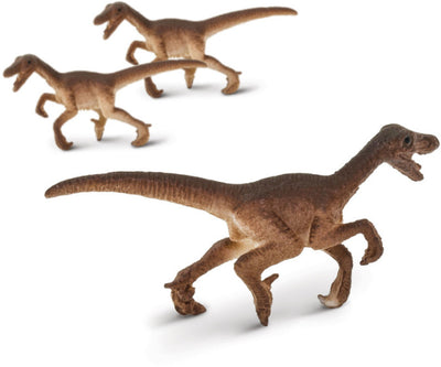 Safari Velociraptor speelfiguren 2 cm BPA-vrij bruin 192-delig