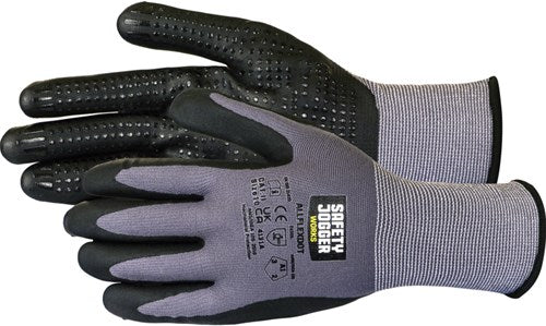 Safety jogger allflexdot handschoenen 12-pack 4131a | zwart | maat 7 - 5401124557039