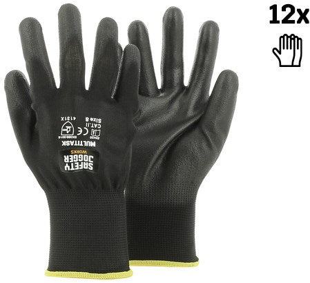 Guanti protettivi da jogger di sicurezza con la massima destrezza | 12 pezzi | nero | misura 6 - sw0700006