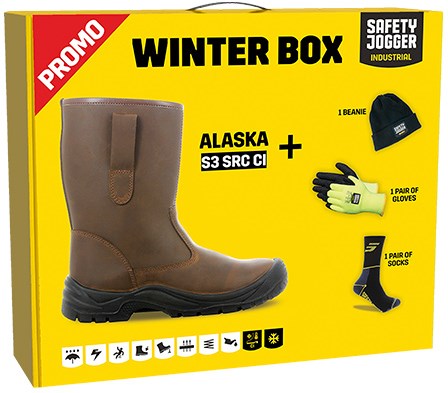 Safety jogger alaska laars s3 winter box | bruin | maat 38 - 00.118.068.38
