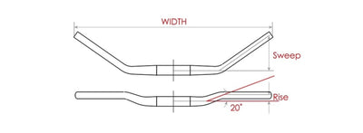 Enviar Wien Ø31.8 b = 640 mm, 35 ° doblado - Matt Black