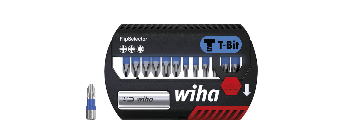 Wiha bitset flipselector t-bit 25 mm phillips, pozidriv, torx® 14-delig 1 4 c6,3 - 41824 - 41824