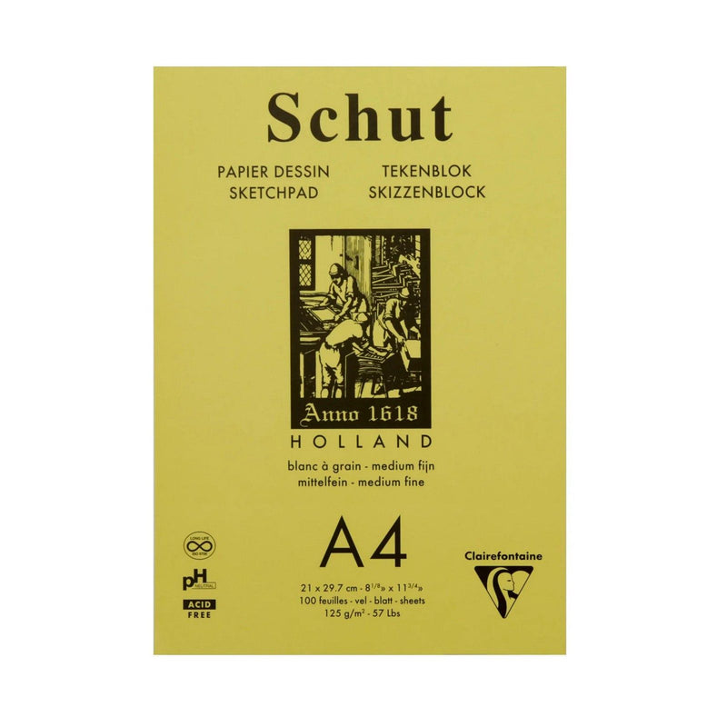 Clairefontaine • bloc de dibujo schut 125 g textura fina a4 blanco 100x