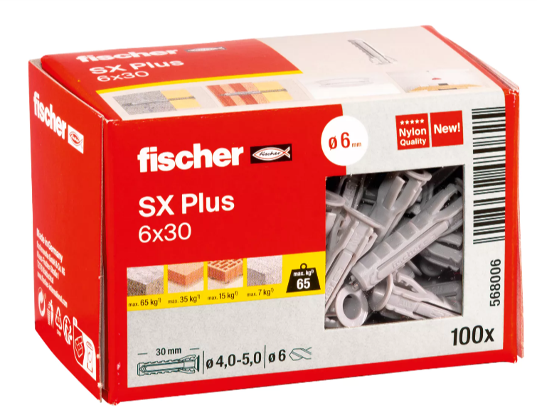 Fischer taco sx plus 6 x 30 100 uds 568006