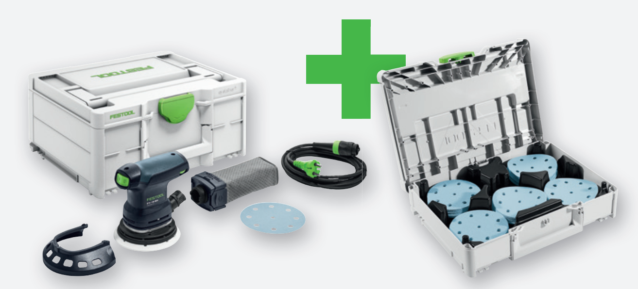 Festool ets 125 req gr sys p levigatrice eccentrica | con Systainer in carta vetrata granata riempita 3 - 578202