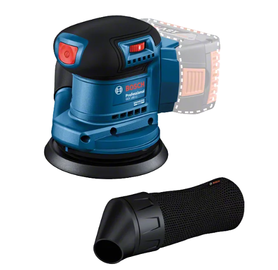 Bosch azul gex 185-li profesional | lijadora excéntrica inalámbrica | 18v | cuerpo | sin cargadores de baterias | en caja - 06013a5020
