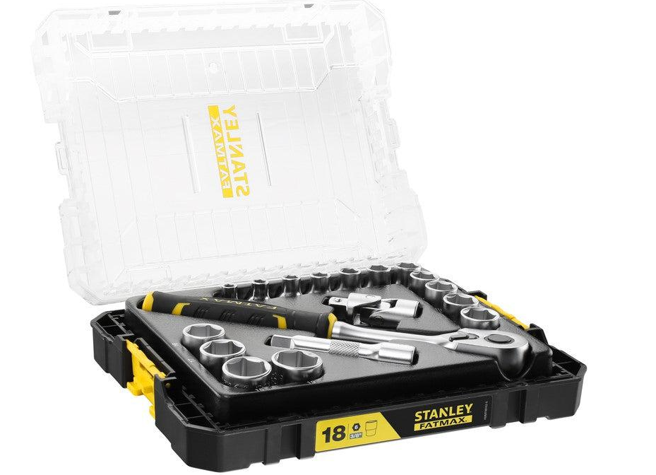 Stanley fatmax tstak doppenset 3 8 fmmt98102-0 dopsleutel (zwart geel, 18 delig)