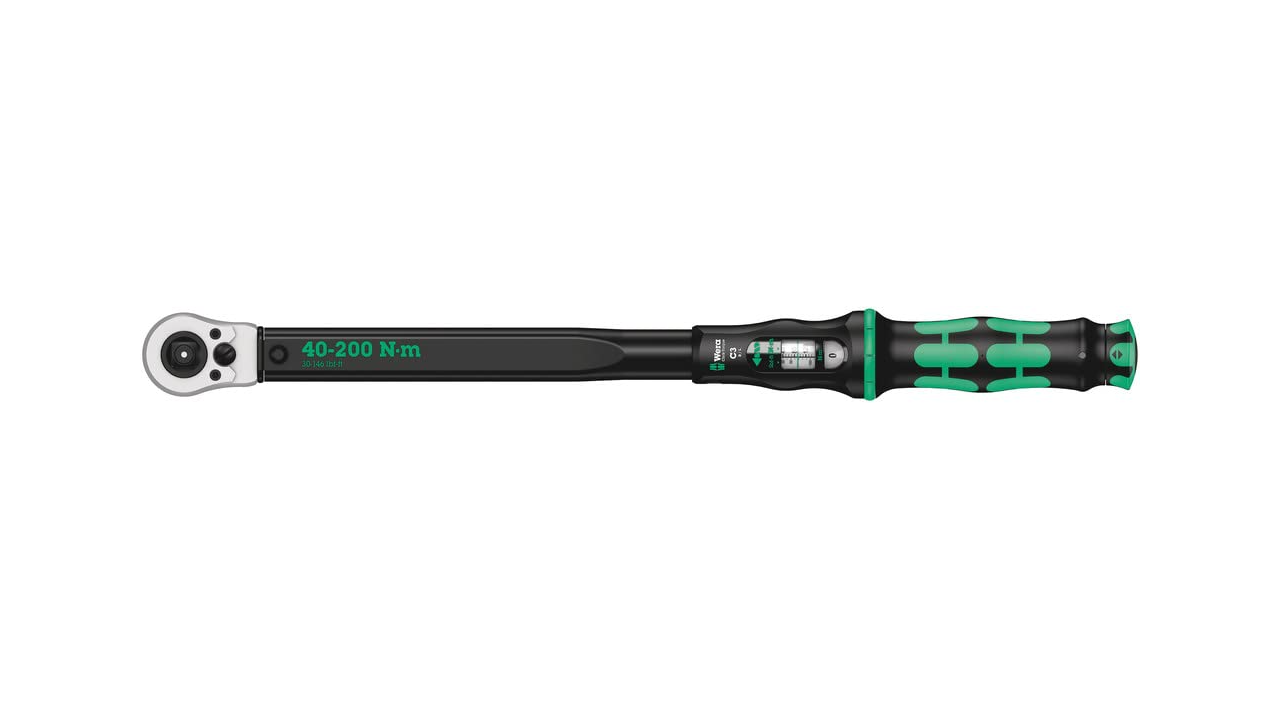 Wera click-torque c 3 push r l instelbare draaimomentsleutel (zwart groen, 40-200 nm)