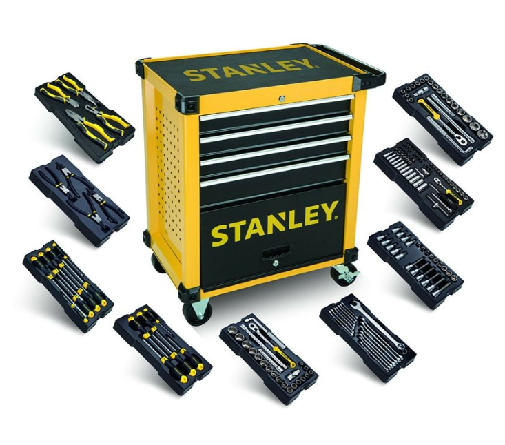Stanley koffers stanley stht0-80442 | gereedschapswagen | 4 lades - gevuld met 9 modules - stht0-80442