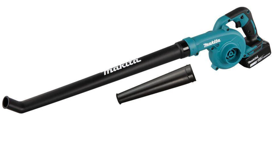 Makita dub186sfx1 | ventilatore della batteria | 18v| ugello di soffiaggio prolungato + ugello di soffiaggio extra | + Batteria e caricabatterie da 3,0 Ah - dub186sfx1