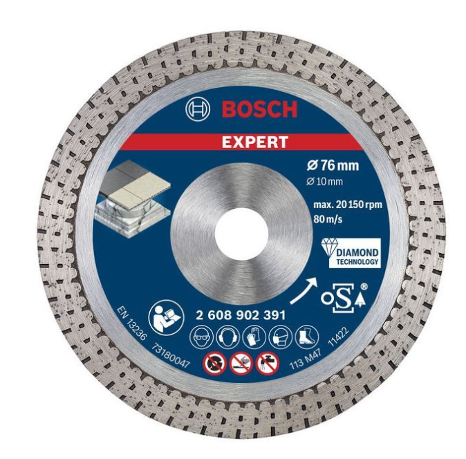 Bosch accesorios experto disco de corte de diamante hardceramic 76 mm 76 x 1,5 x 10 mm - 1 pieza(s) - 2608902391