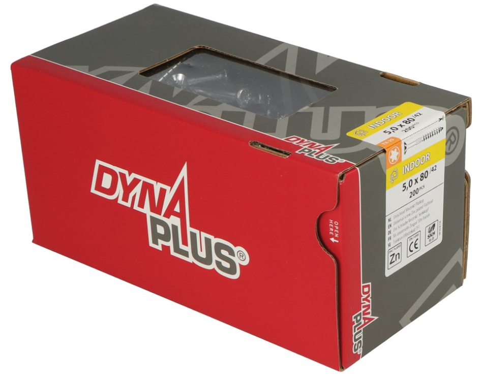 Vite Dynaplus Uni Screw truciolare testa zincata testa svasata filetto parziale torx tx25 5.0x70 42 | 200 pezzi - 0281.01.42201
