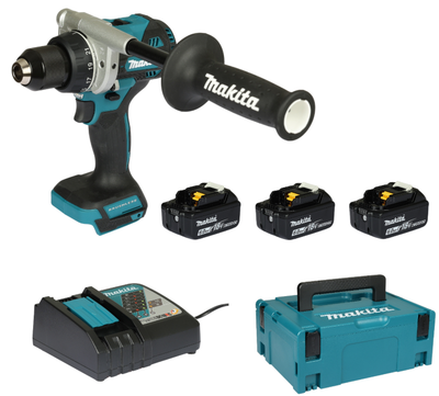 Makita ddf492rg3j trapano/avvitatore 18v | incl. 3x 6.0ah e caricabatterie rapido in mbox - ddf492rg3j