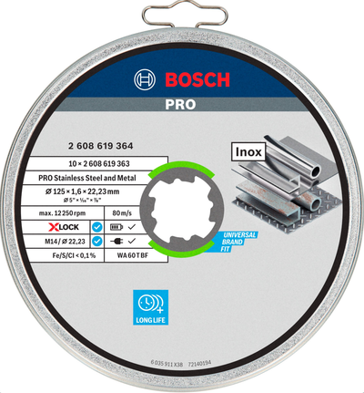 Accesorios Bosch muela abrasiva x-lock sphinox 10x125x1,6 mm - 2608619364