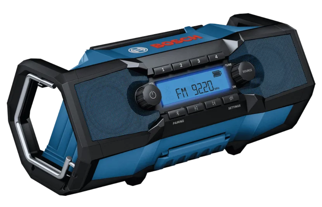 Bosch gpb azul 18v-3c profesional | radio de construcción 18v | fm y bluetooth | sin cargador de batería - 06014a3200