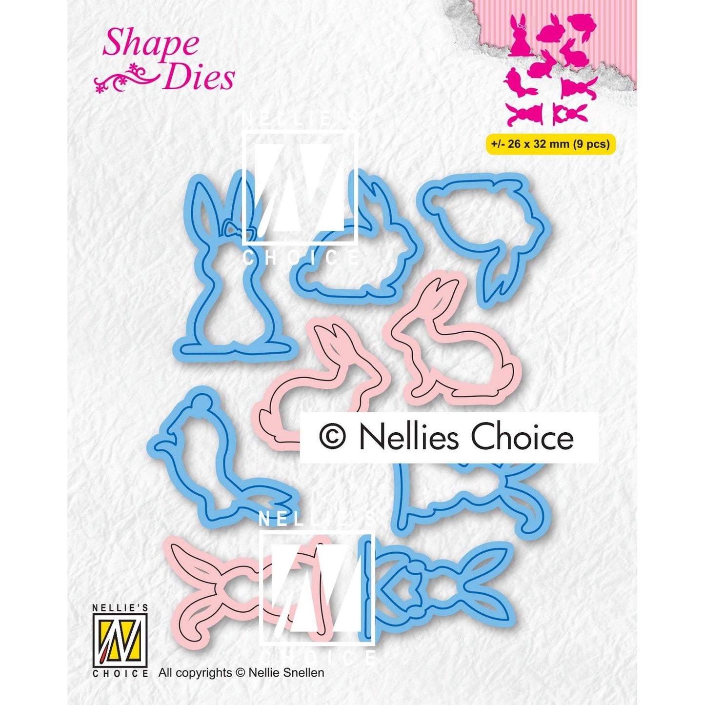 La scelta di Nellie • fustelle a forma di conigli 9pz.