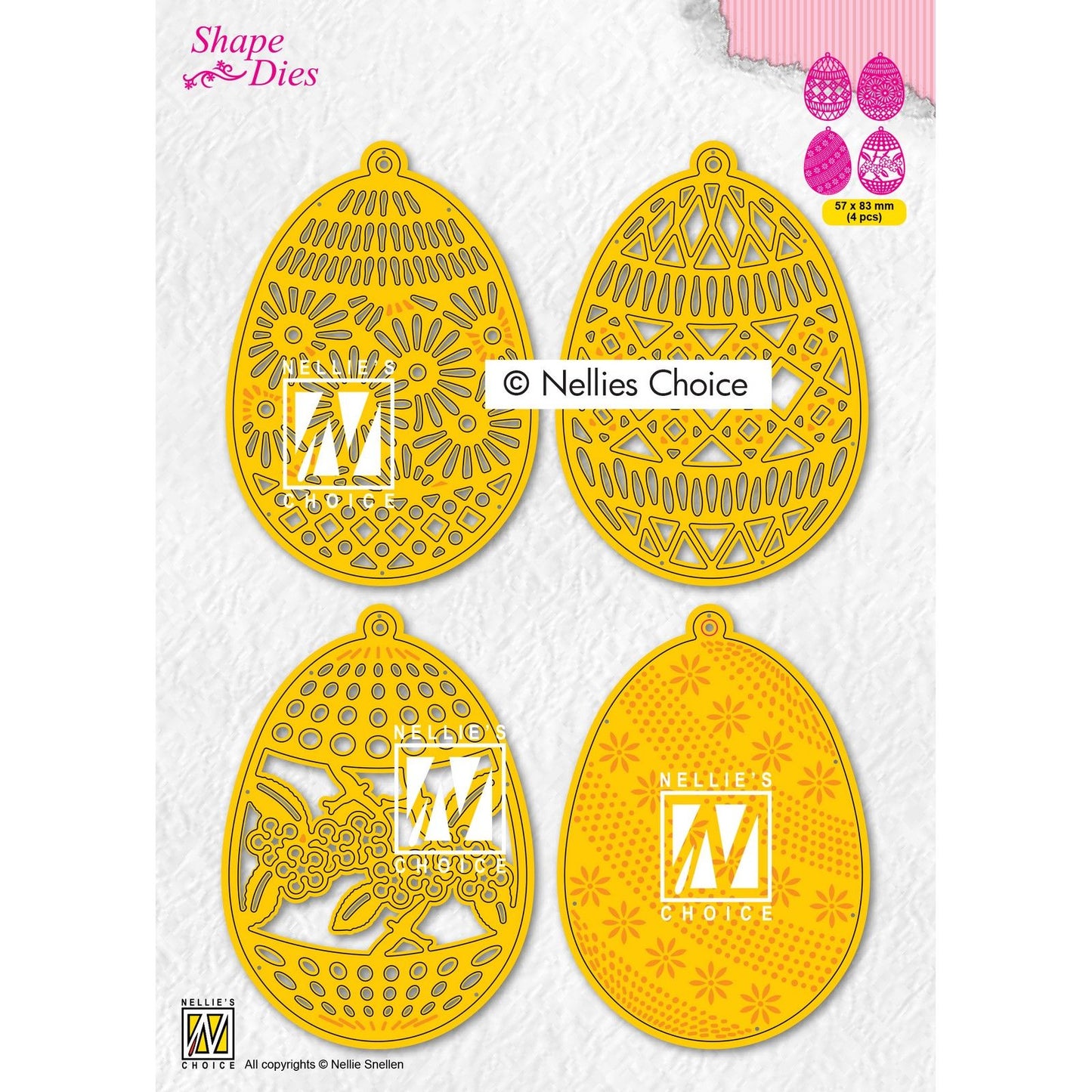 La scelta di Nellie • fustelle a forma di uova di Pasqua 4pz.