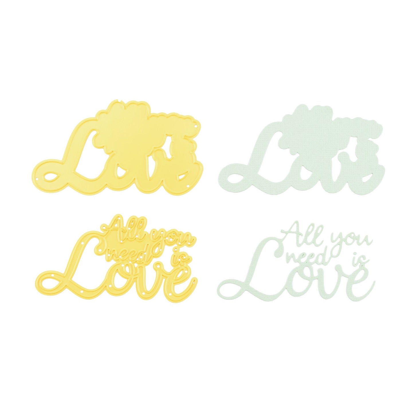 Nellie's choice • shape die tekst all you need is love
