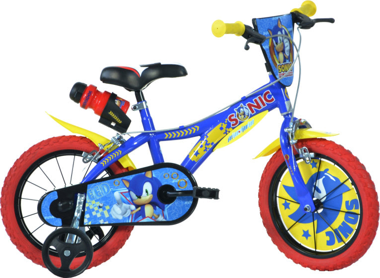 Dino sonic 16 inch 27 cm jongens knijprem blauw geel