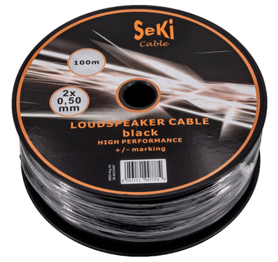 Vari cavi per altoparlanti seki da 100 metri rotondi 2x0,50mm²