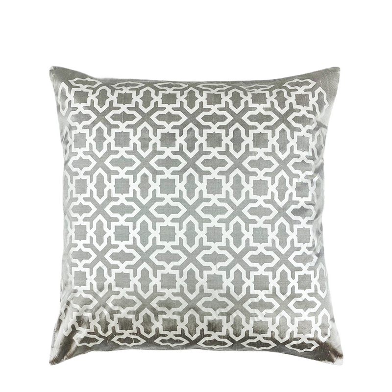 Fodera per cuscino in seta Seq home argento bianco 45x45 cm