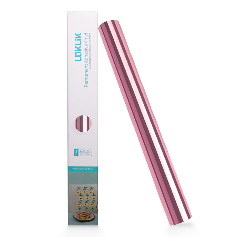 Loklik • vinile autoadesivo permanente lucido metallizzato oro rosa 30,5x180 cm