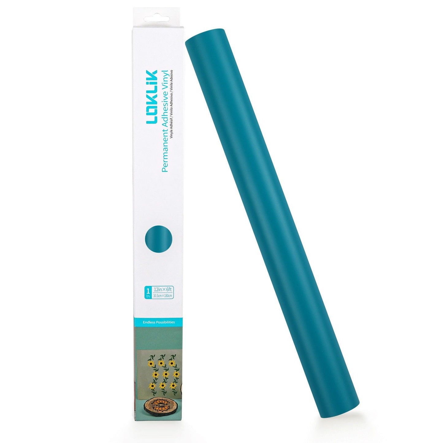 Loklik • vinile autoadesivo permanente opaco blu-verde 30,5x180 cm