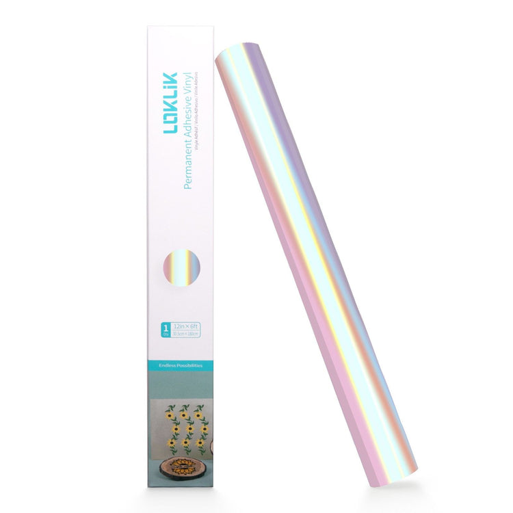 Loklik • permanent zelfklevend vinyl holografisch roze 30,5x90cm