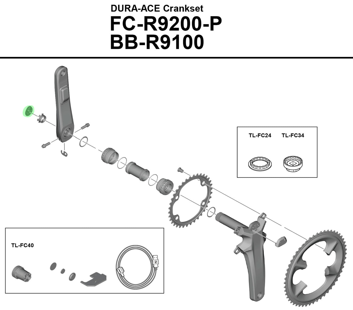 Tapa exterior Shimano para fc-r9200-p